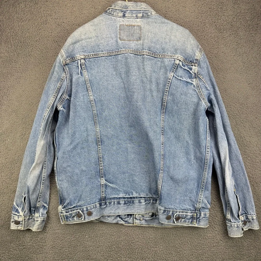 Levis 72334 Mens XXL Blue Denim Trucker Jacket Light Wash Cotton Coat